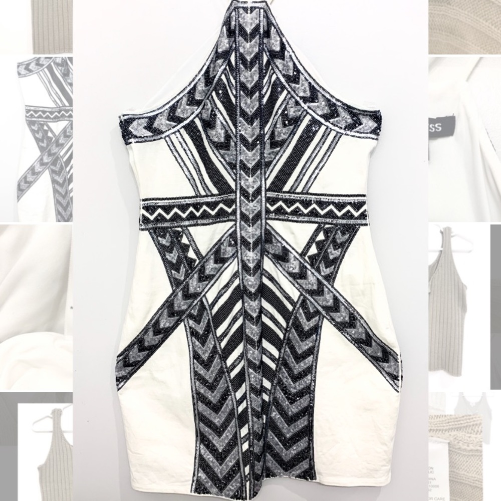 Express Embellished White Dress Size(L)